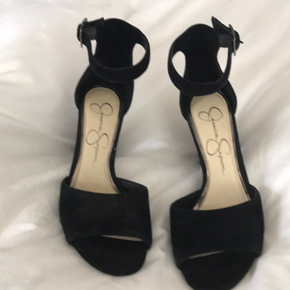 Size 6 Jessica Simpson black suede sandals